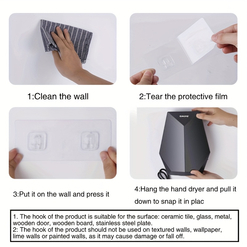 smart sensor hand dryer, wall-mounted hand drying device, uk plug 220v, blue light irradiation, 1600w high power Product details 3