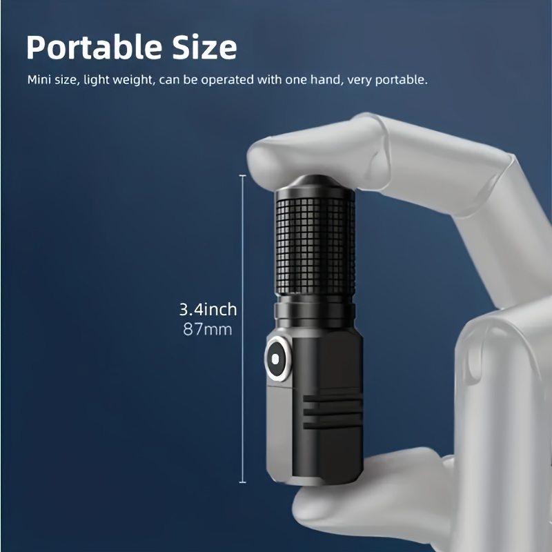 1 lampe poche rechargeable à haute luminosité lampe