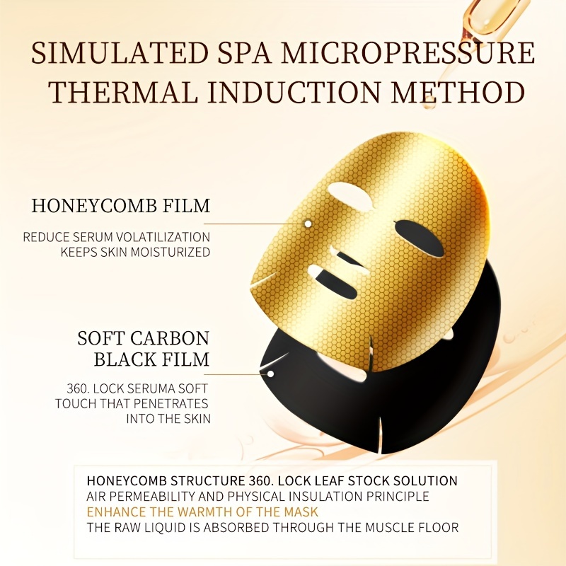 5pcs Golden Collagen Peptide Mask with Hyaluronic Acid