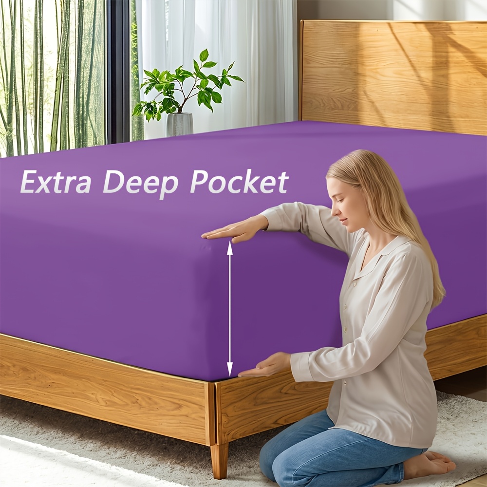 bamboo bed sheet 1p sets ultra soft bamboo blend super cooling   sheets fitted sheet deep pocket up to 45cm   hot sleepers hotel quality bedding sheets set