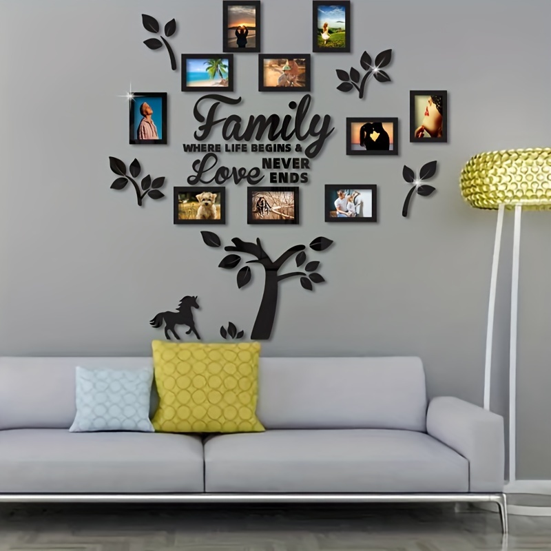 TEMU Romantic Acrylic Photo Tree Wall Decal - Easy Apply & Removable, Adds Warmth To Your Home Decor