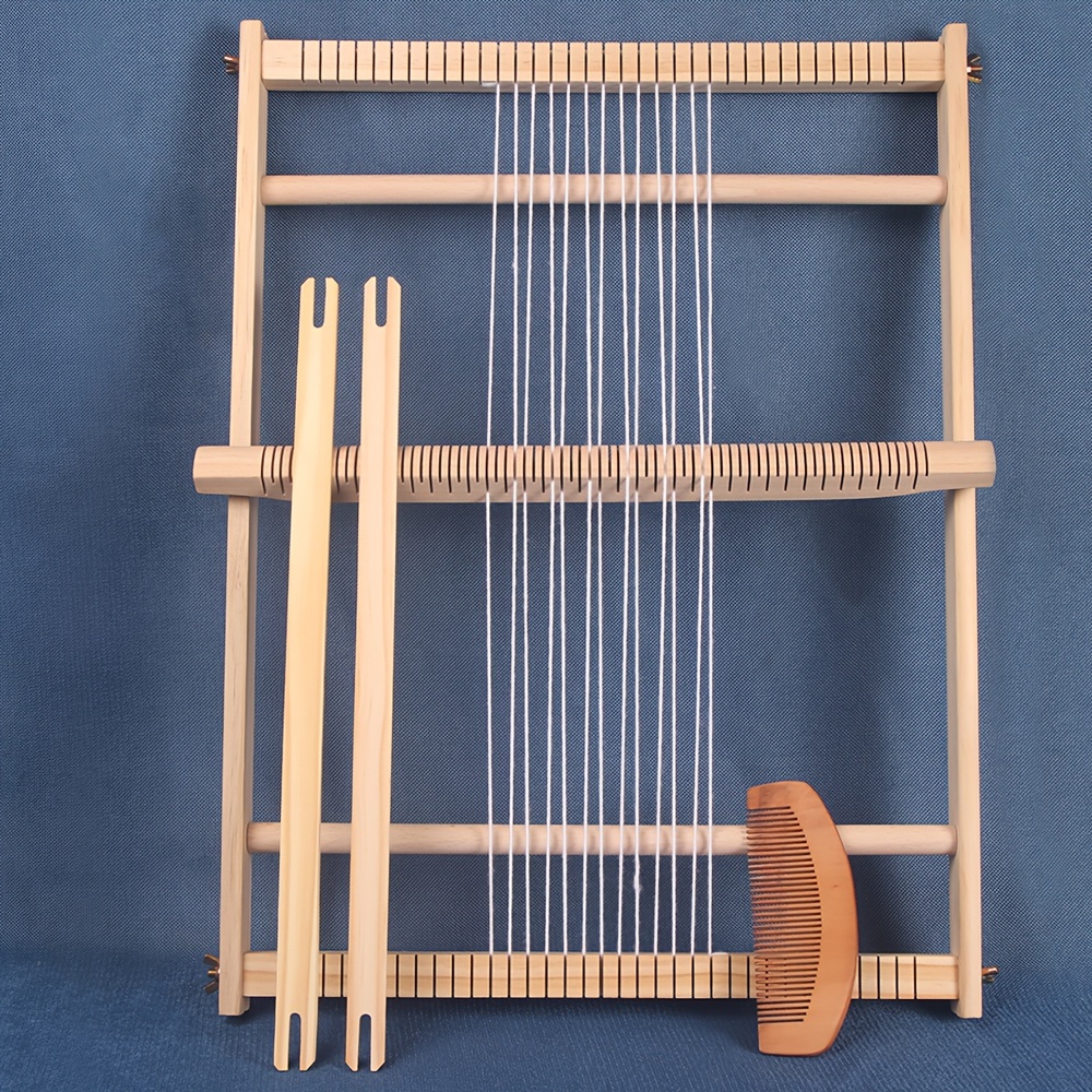 

Wooden Diy Weaving Kit, Handcraft Knitting Frame With & Beaters, Yarn Weaving Tool For Tassel Tapestry & Carpet, No Electricity Required, Decor Craft Set