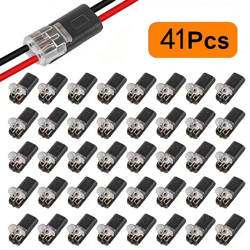 TEMU 41pcs Set Of Pluggable Led Wire Connectors, Featuring 2-pin, 2-channel Universal Compact Wire Terminals, Suitable For Awg 20-24, Eliminating The