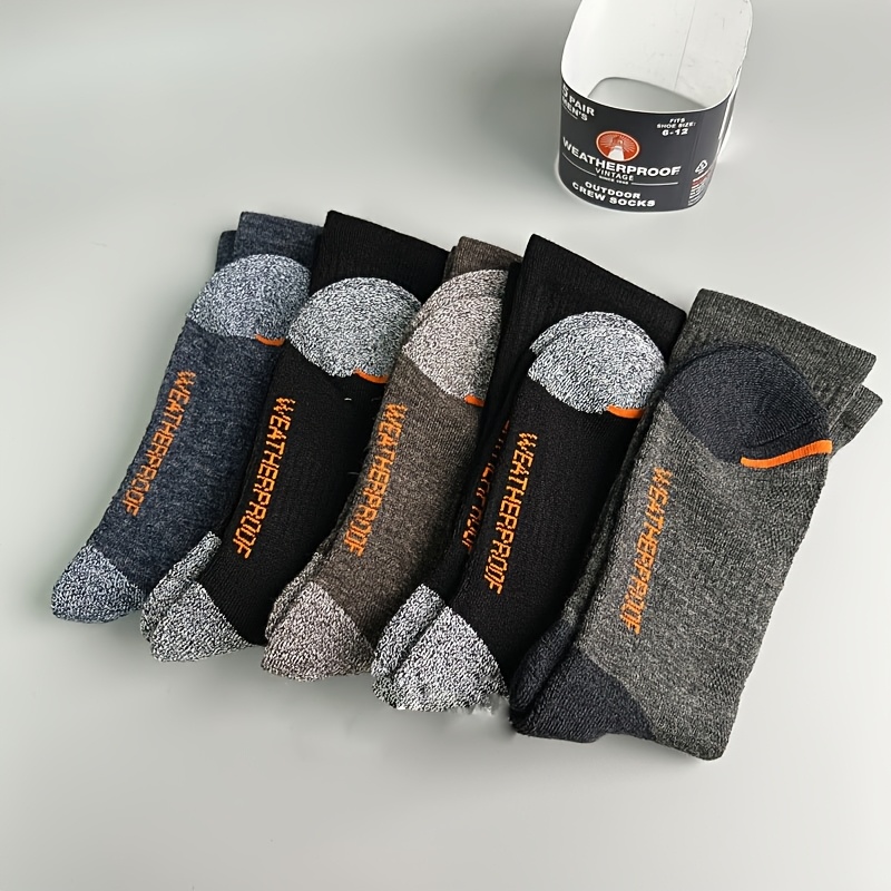 

4pcs Cushioned Athletic Socks For Men - Warm, Non-slip, Hiking & Skiing