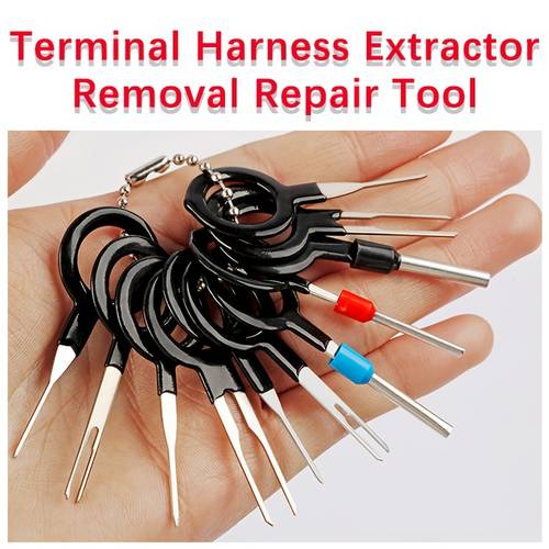 11pcs car wire harness terminal removal tool kit electrical connector pin extractor depinning tool for automotive wiring
