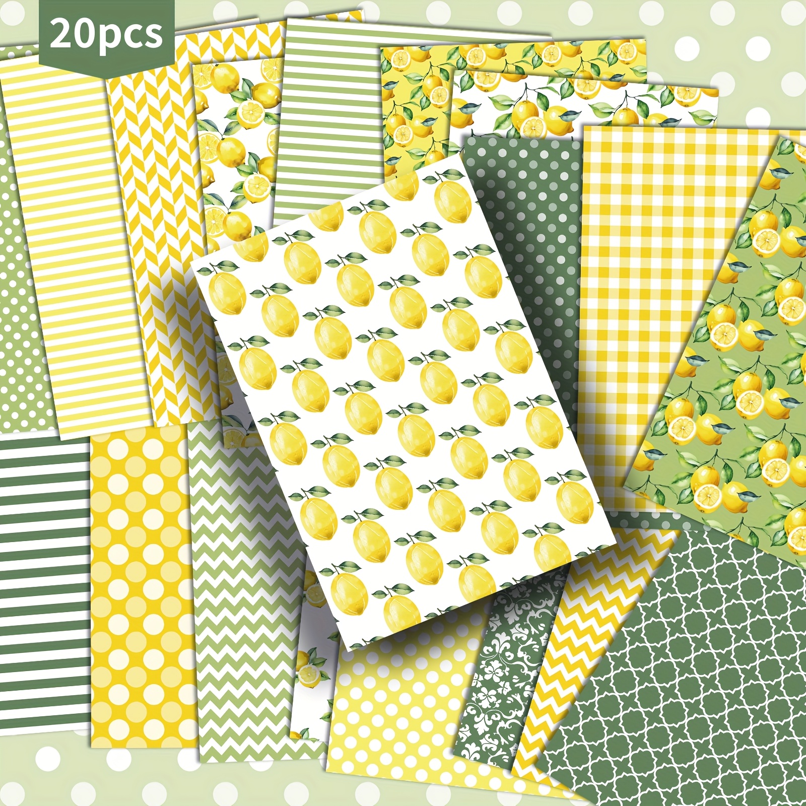 TEMU 20-pack Asstss Summer Lemons Postcards - 4x6 Inch Mermaid Junk Journal Paper With Classic Pinup Illustrations, Vibrant Lemon Designs & Patterns