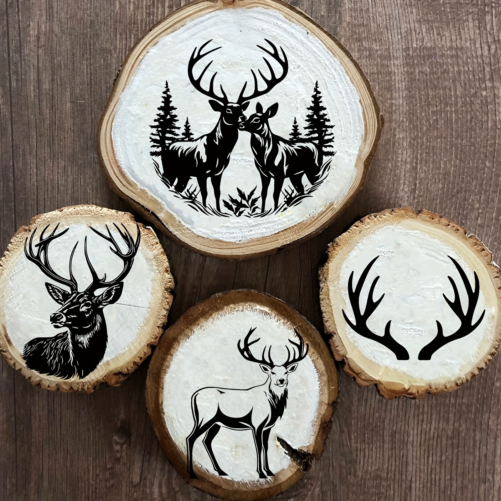 Deer Skill Screen Stencils Reusable Mountain Tree Deer