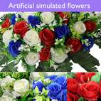 artificial cemetery flowers silk rose floral arrangement for outdoor tombstone decoration sympathy memorial day display no container included silk flowers for cemetery