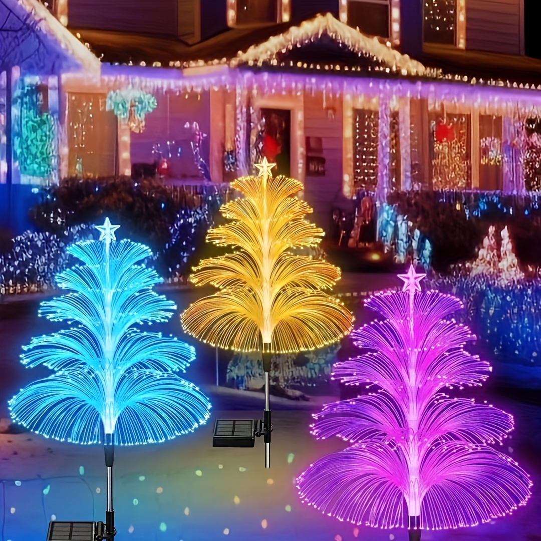 

2/4 Pack Solar Jellyfish Lights, Solar Christmas Decoration Tree Lights Garden Lights Lawn Lights, Double Jellyfish And Star Solar Outdoor Lights For Garden Patio Path Lawn Party Yard Decoration