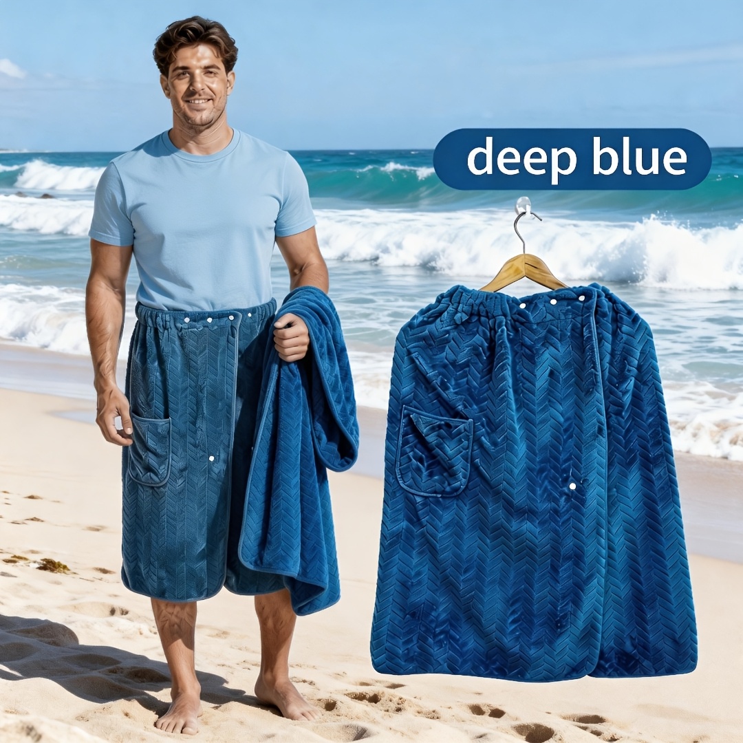 TEMU Thick Luxury Men's Bath Towel, Bathrobe - Ultra Soft Fiber, Convenient To Use, Extra Large Size 29.53x59.06 Inches, 13.4 Ounces Weight, Super