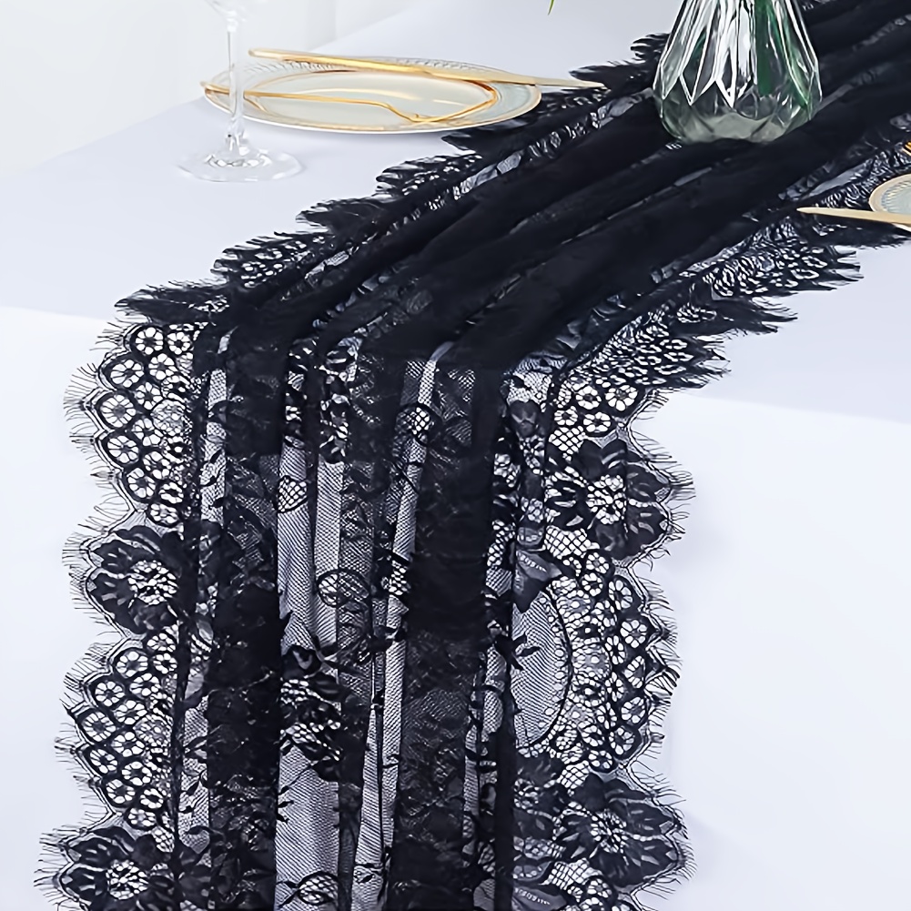 Image of Elegant Bohemian Lace Table Runner - Handcrafted With Scalloped Edges - Ideal For Weddings, Engagements, And Celebrations - Versatile Home Decor Gift For Decor Enthusiasts, Wedding Decoration