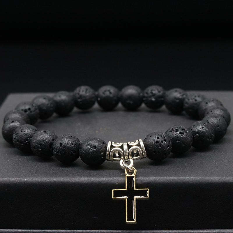 Beaded Cross Couple Bracelet Set