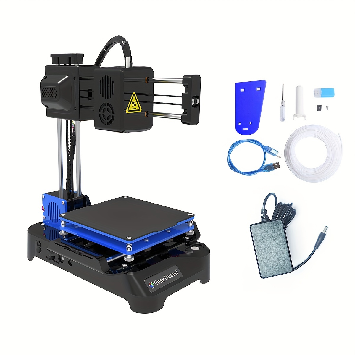 Zunate Mini Stampante 3D, Silenziosa, Tecnologia Di Estrusione Aggiornata, Volume Di Stampa 4x4x4 Pollici, Facile Da Usare, Montaggio Rapido, Riscaldamento Rapido, Tecnologia Di (Spina - 3