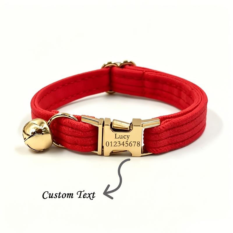 TEMU Collar de para gato, collar para gato con mensaje grabado DIY, personalizable con /información de //número - Collar para mascota