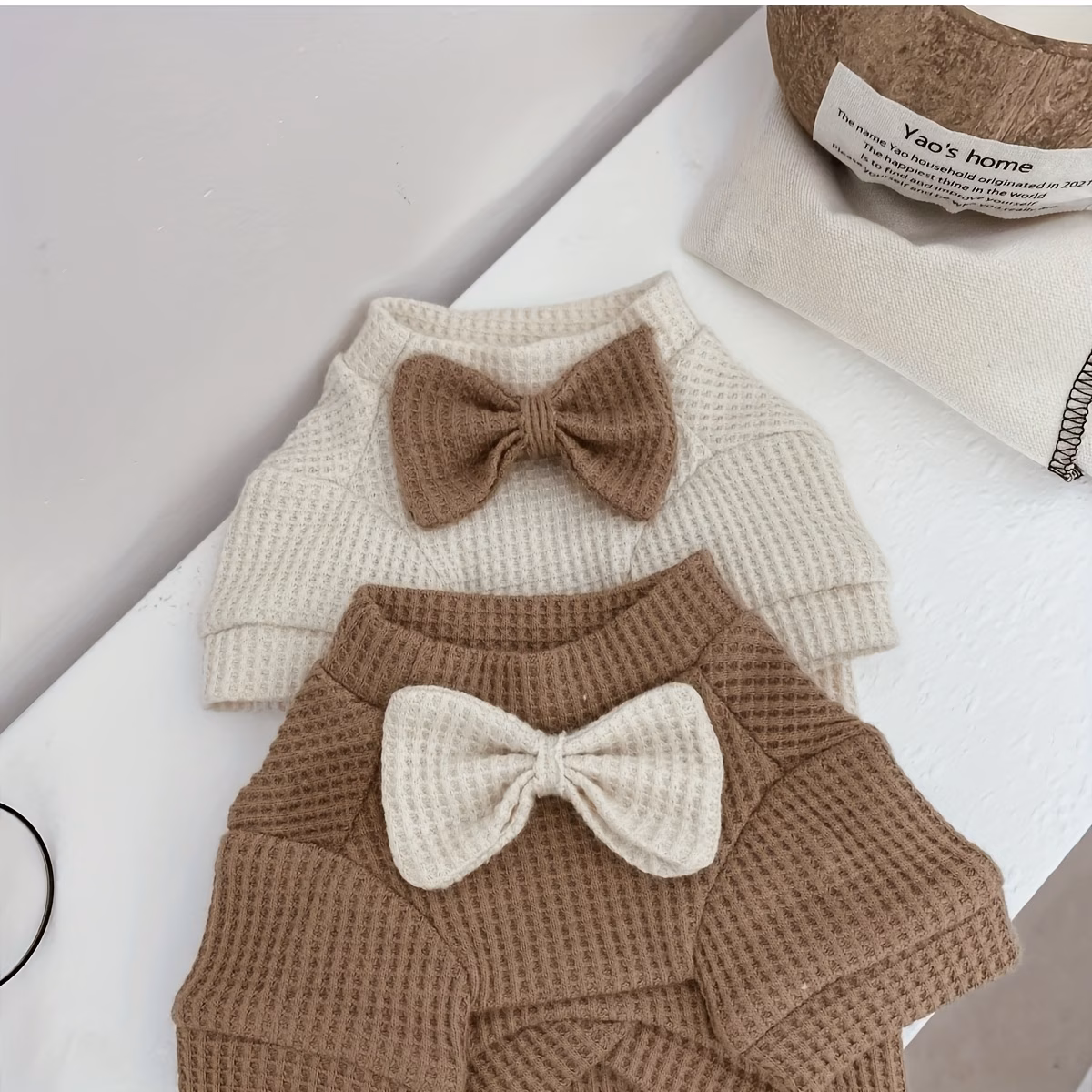 waffle patterned pet coat cute and elegant Product details 6