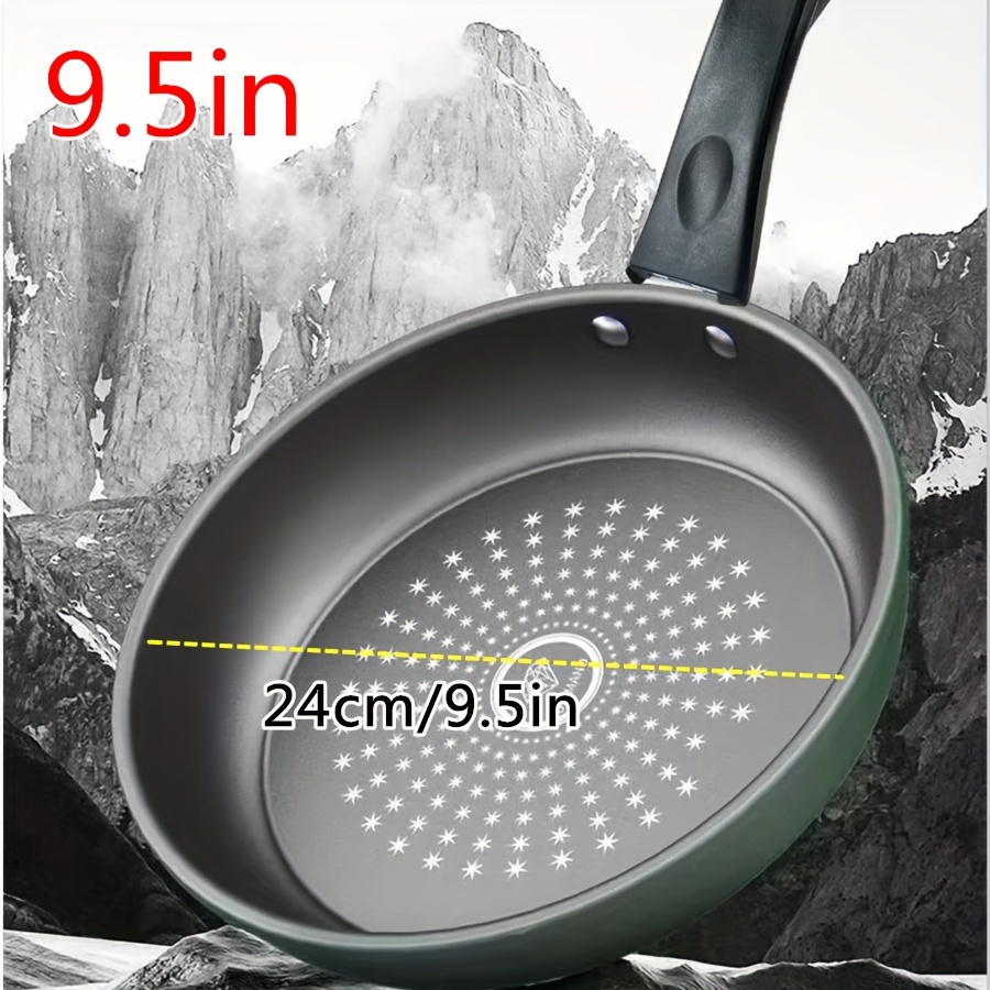 TEMU 9.5-inch , Dishwasher Safe Iron Fry Pan , Compatible Non-induction Stovetops, Thick Iron Handle, For Eggs, , Pancakes