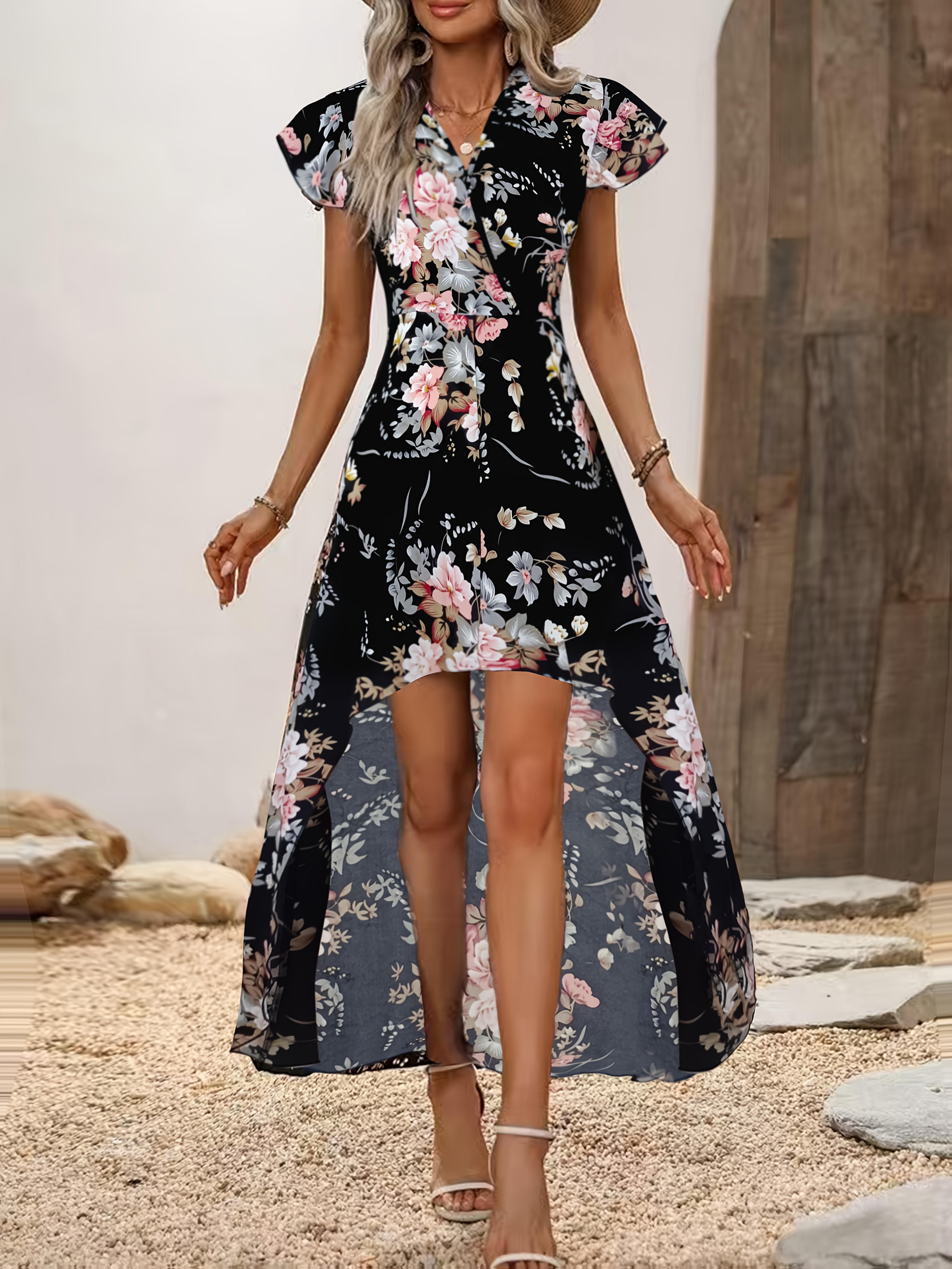 dress short in front long in back casual White Dress Short In Front Long In Back Casual Dress That Is Short In Front  And Long At The Back Long Frock