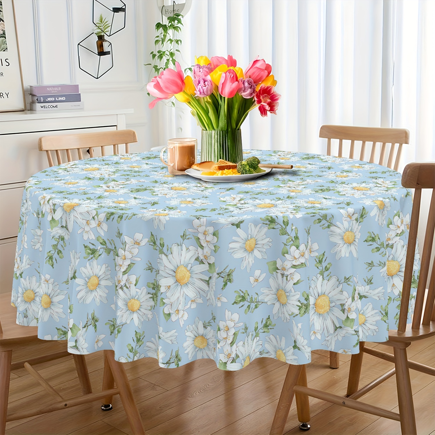 TEMU Tablecloth - Waterproof, Oil- & Washable Rectangular Cover For Dining & , For Thanksgiving & Weddings, For