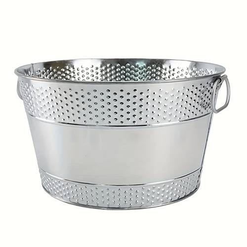 black galvanized drink bucket with handle ice bucket multi bottle metal bucket can refrigerate drinks or storage bins ear metal basket 8 liter gallon large metal suitable for party beer drink bathtub for cocktail wine cooling