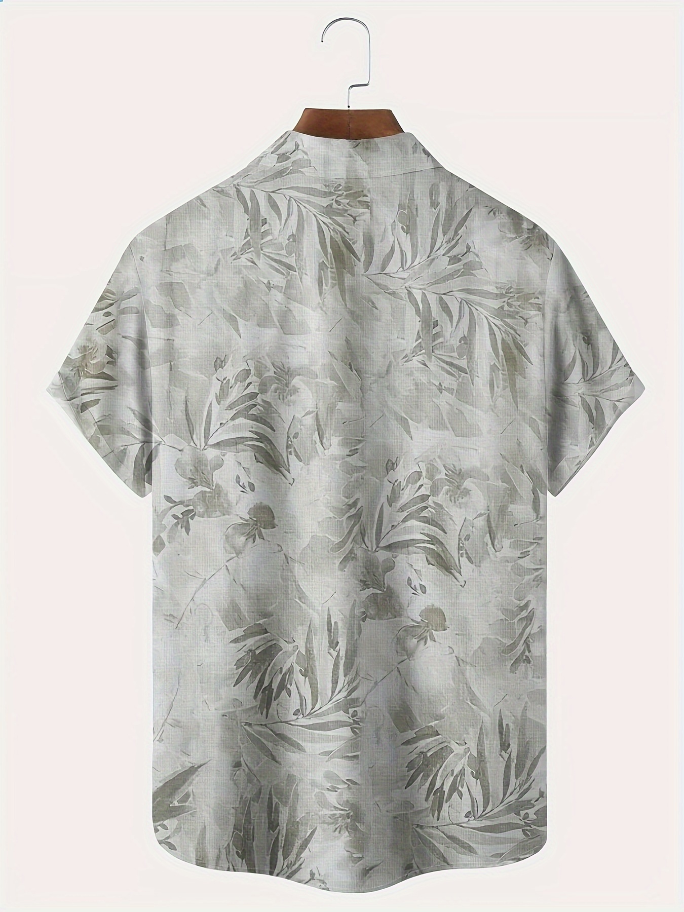 Hawaiian Floral Print Men's Plus Size Button-up Short Sleeve Shirt