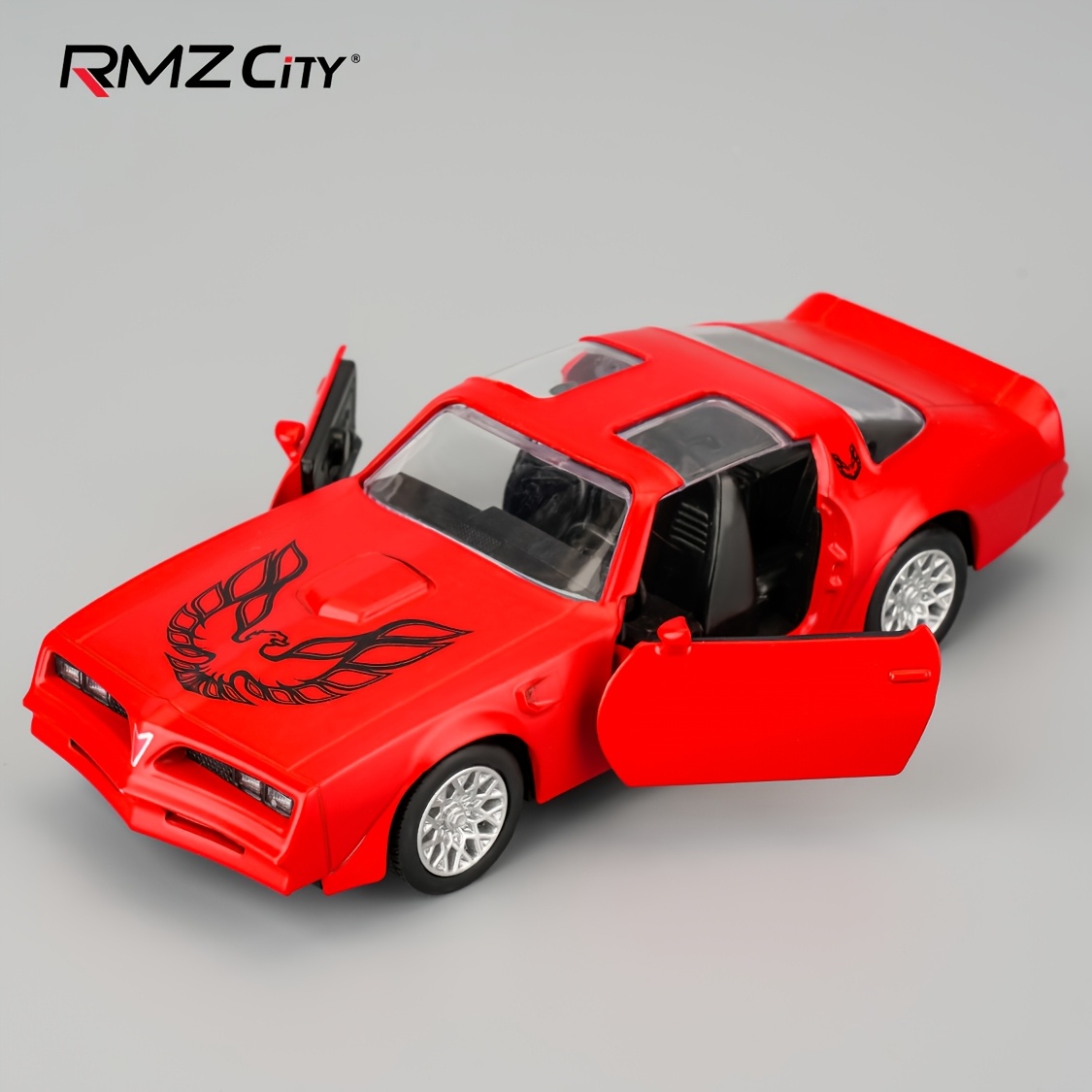 TEMU 1:36 Modèle Réduit Pontiac Firebird, Véhicule Jouet Moulé , Portes Ouvertes, Idéal pour Cadeau