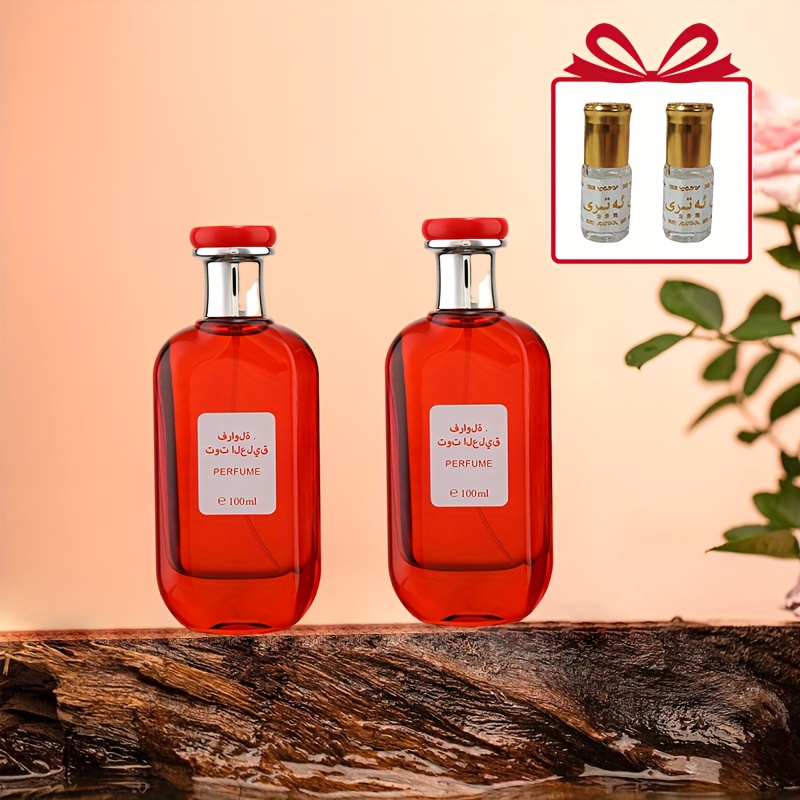 Image of 100ml*2+3ml*2, Orange Musk Sandalwood Perfume, To Women, , Floral Notes, Long Lasting Romantic Perfume, Elegant Fragrance For Men And Women Couples, Perfect For Daily