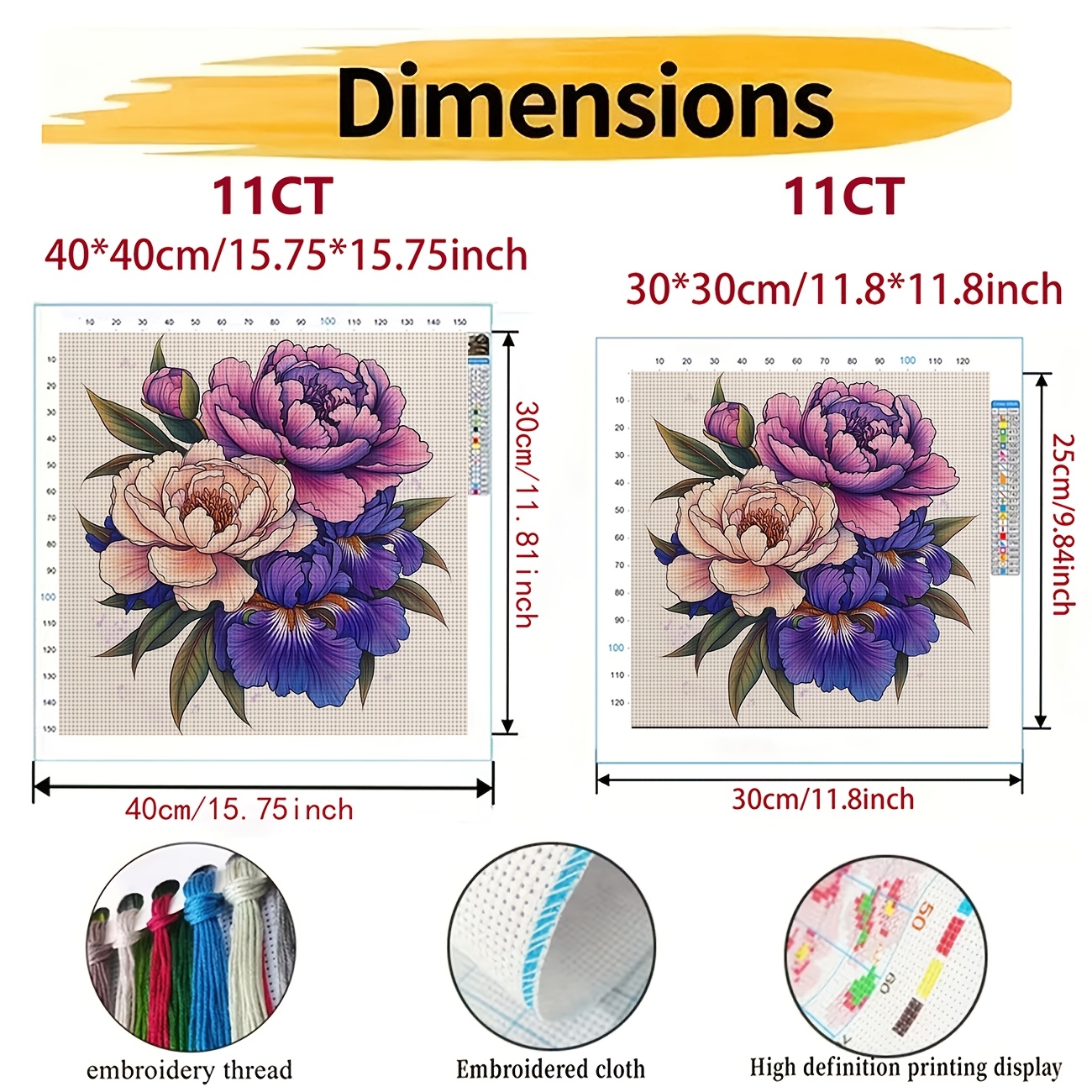 Complete DIY Cross-Stitch Kit for Beginners with Pre-Printed Canvas