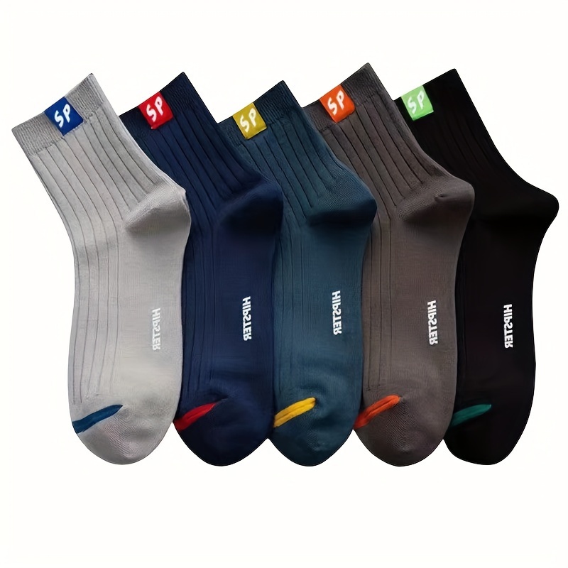 

5 Pairs/10 Pairs Of Sp Mid-tube Business Men's Socks, Not Easy To , Mixed Color Mid-tube Men's Socks, Breathable And Sweat-absorbent, Sweat-resistant