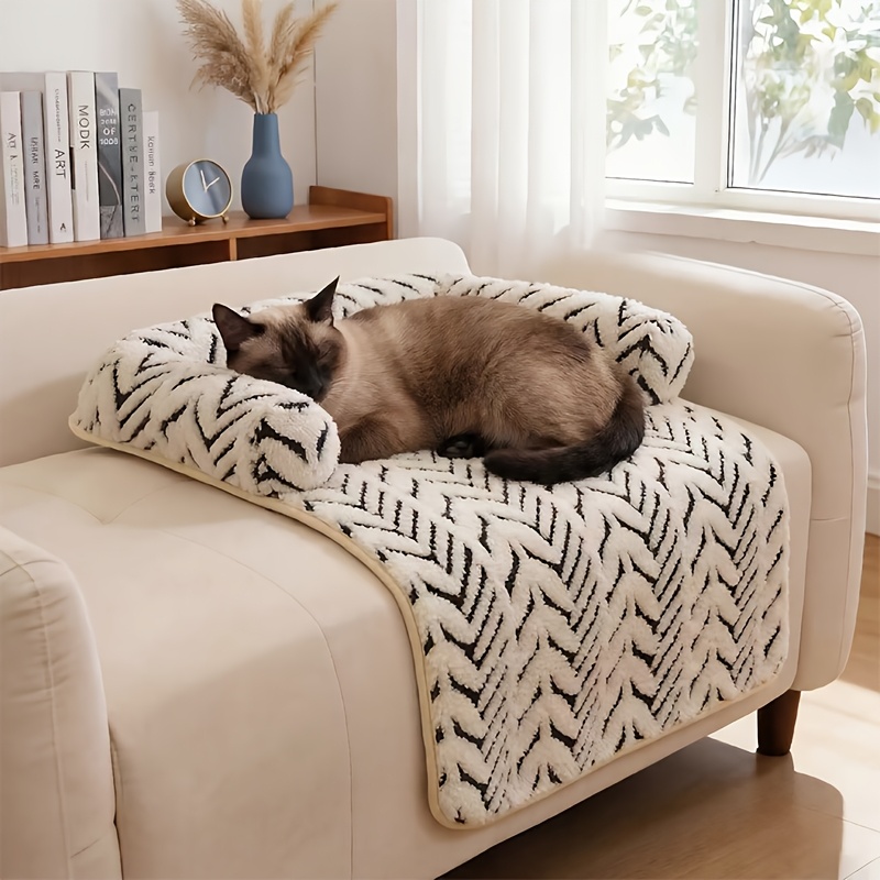 TEMU 【犬 猫 ソファ ベッド】ボストラ付き ふわふわ ペット ソファ ベッド、滑り止め 家具保護カバー、室内猫 小型犬用