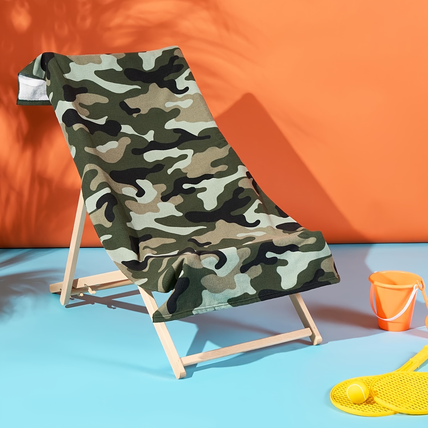 

Ultra-soft Microfiber Beach Towel - Quick Dry, Lightweight & Sand-free - Perfect For Travel, Pool, Yoga, Gym, Sports - Striped Camo Design - Essential Vacation Accessory