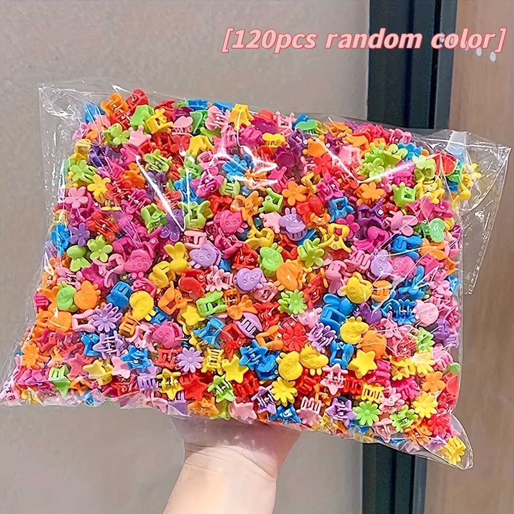 TEMU 120 Mini Pinces à Cheveux Mignonnes - Petites Pinces Crémaillère Style Princesse, Mélange Multicolore Couleurs Aléatoires