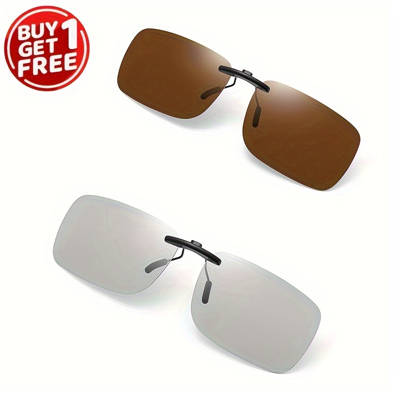 2pcs polarized clip on sunglasses women men drivers rimless   glasses over prescription driving glasses mothers day     free details 3