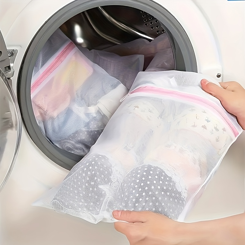 2pcs Laundry Bag Suit, Thickened Mesh Storage Bag With Zipper Protective Laundry Bag For Shirts, Lingerie, Socks And Underwear Travel Bag, Laundry Bags