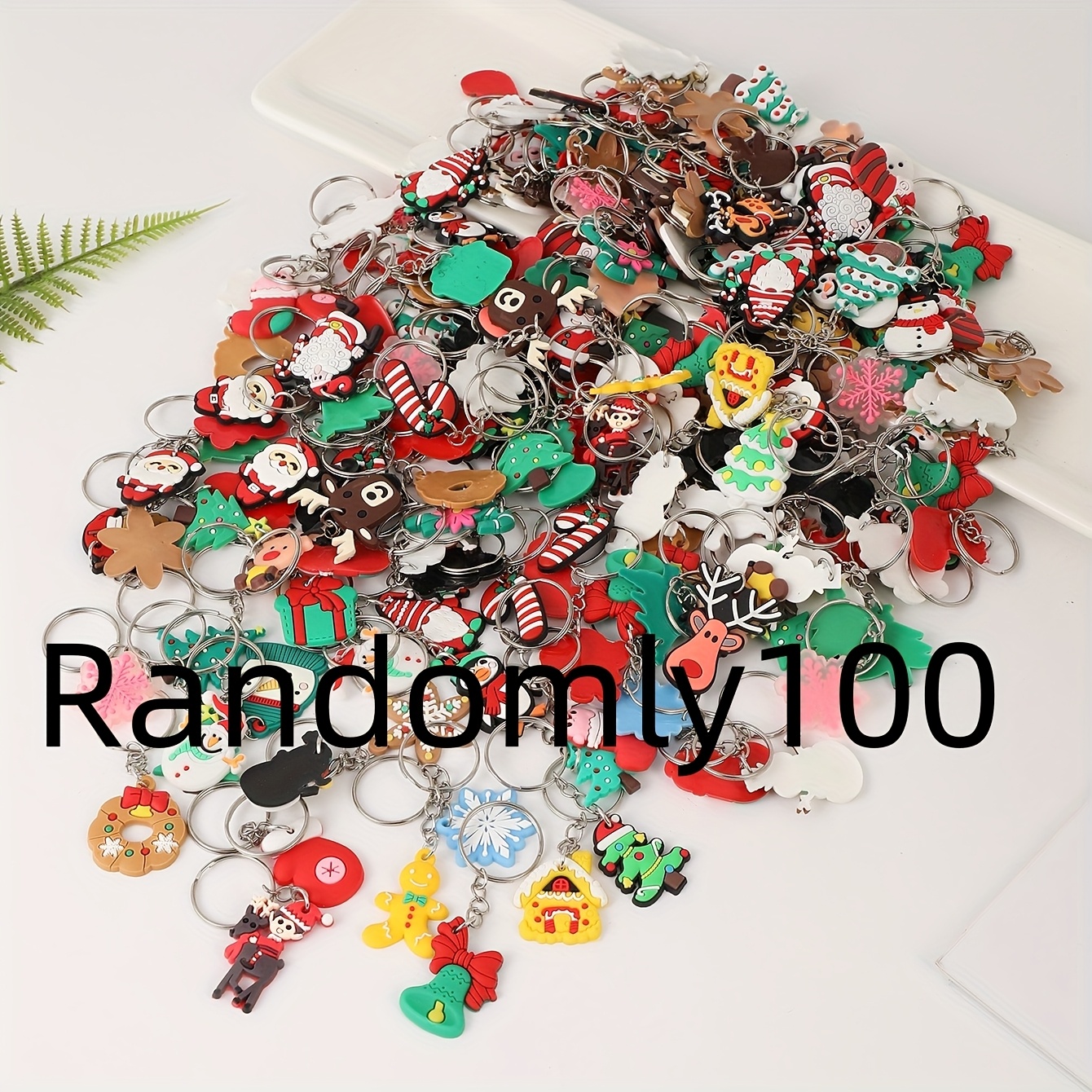 TEMU 100 pezzi di portachiavi natalizi casuali a tema animati e anime misti, ideali come accessori per borse da donna o come aggiunta per portachiavi