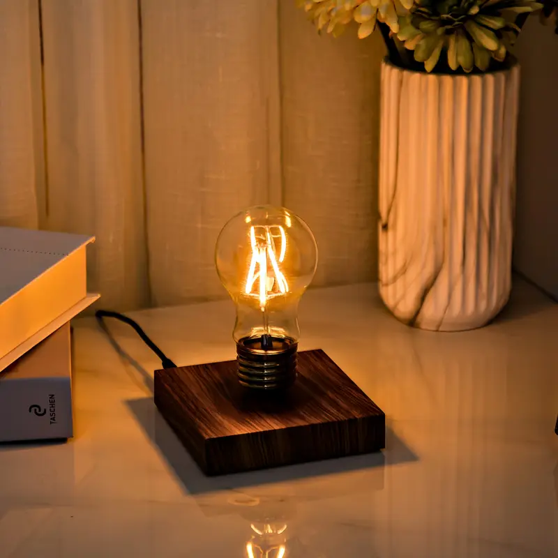 1pc Lampe à ampoule LED en - Design de suspension magnétique accrocheur - Lampe de table à magnétique flottante pour la décoration moderne de et du bureau, cadeau idéal détails 15