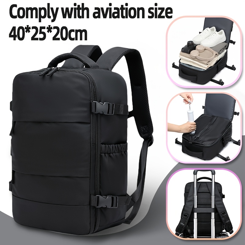 Maleta de viaje con mochila de compresión al vacío mejorada y bomba de aire, bolso de viaje de gran capacidad aprobado para avión 40x25x20 cm, mochila multifuncional de doble hombro, incluye funda de compresión al vacío con bomba, herramienta de almacenamiento que ahorra 50% de espacio, juego de bolsas de vacío con capacidad expandida, ideal para viajes familiares - Imagen 3