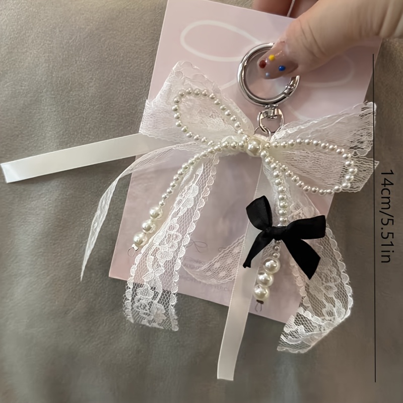 TEMU レースリボンペンダント付きバッグ・スマホ・キーホルダー