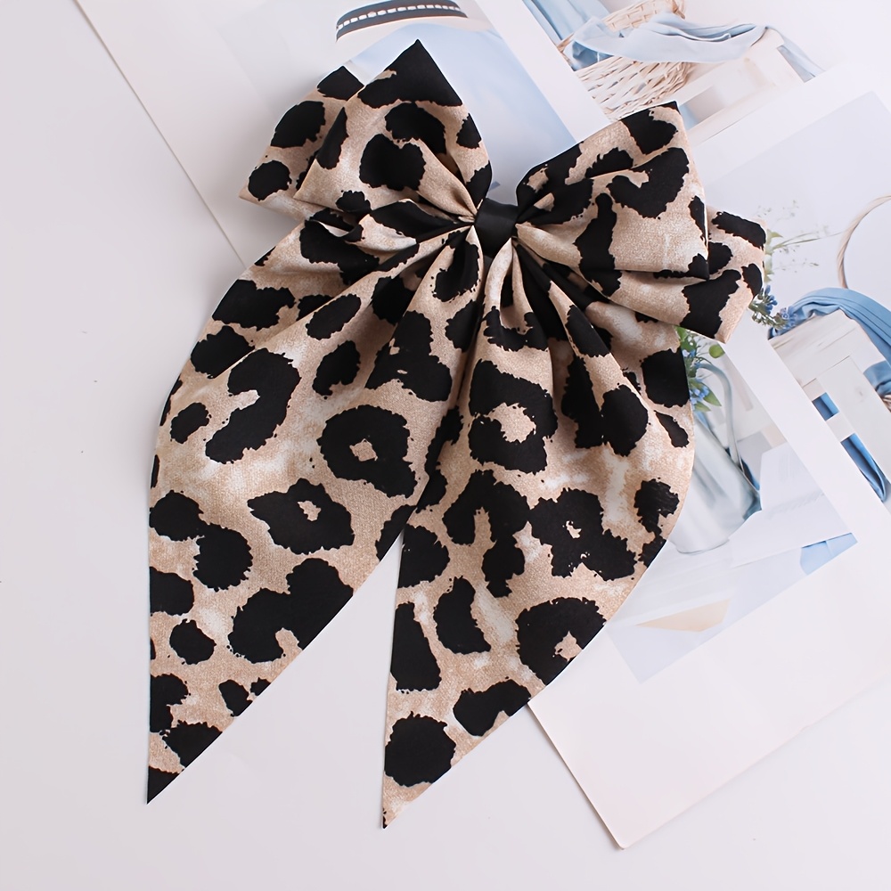 1pc Of New Cross-border Vintage Leopard Print Versatile Bow Hair Accessory Duckbill Hair Clip