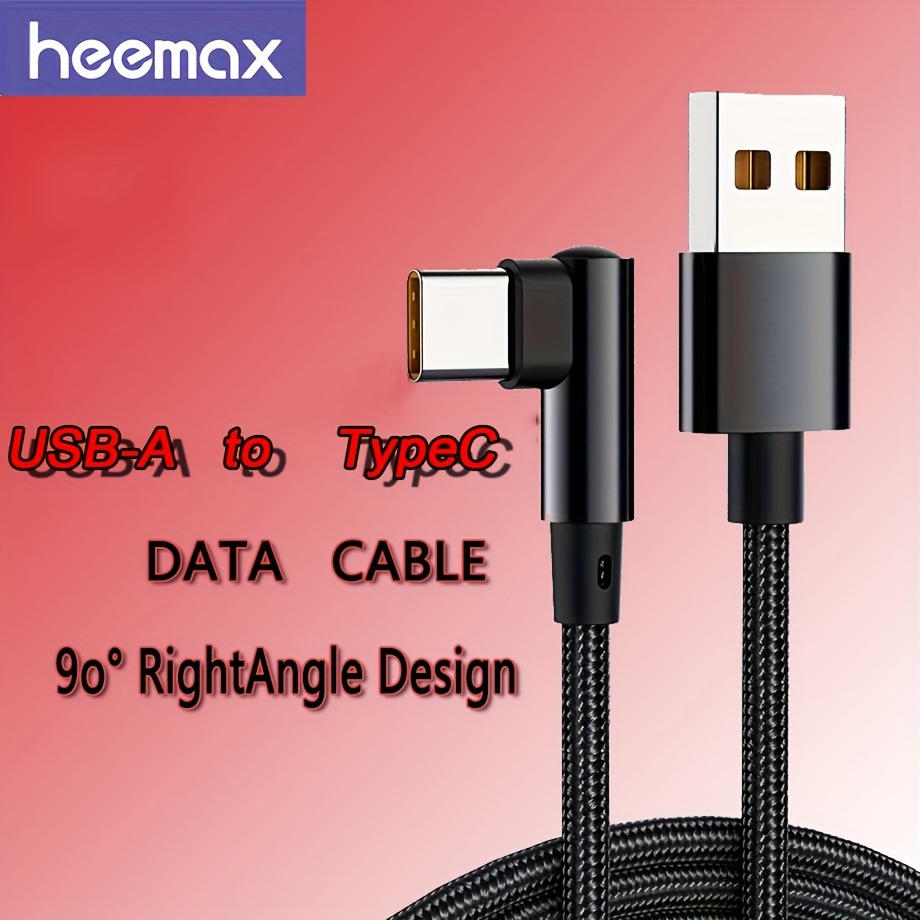 Cable Usb C 10 Pies En Ángulo Recto 3.1a Carga Rápida Cable - Temu