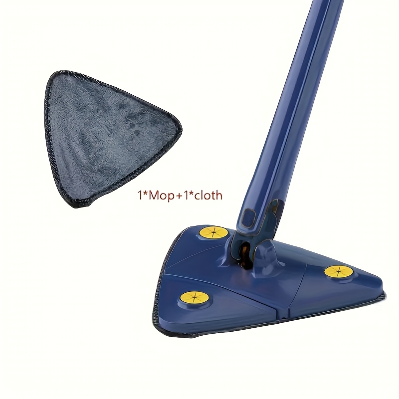 TEMU 1 Set 360 °rotating Cleaning Rotary Mop, Detachable Long Handle Triangular Mop, Professional Window Scraping Mop, Suitable For