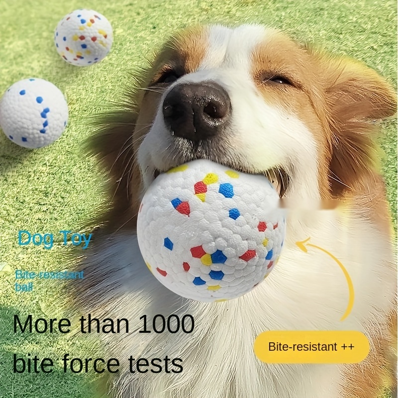 

High-elasticity Etpu Dog Toy Ball - Safe, Bite-resistant, And Dental Health-friendly For All Breed Sizes, Patterned Rubber Ball Without Battery