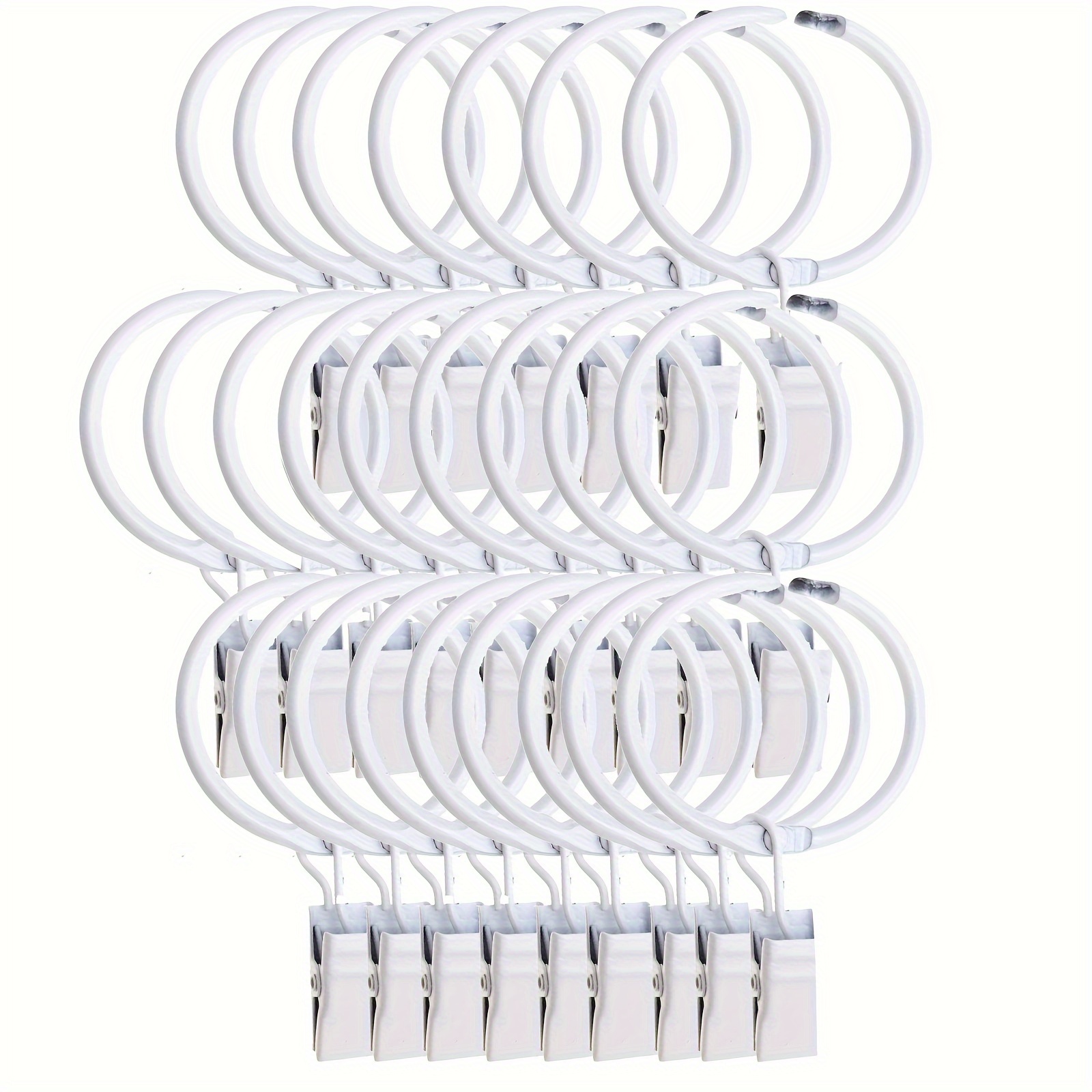 Curtain Rings With Clips Hanging Clamp Ring Drapery - Temu