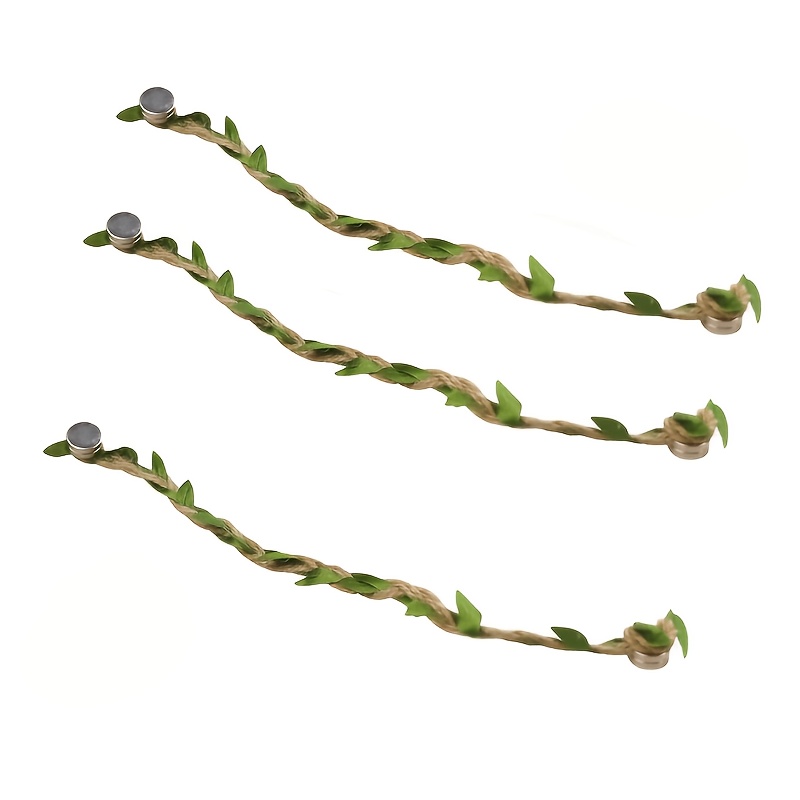 TEMU 3pcs Of Jumping Rope Bridge, Climbing Ladder For Jumping , Handcrafted With Natural Hemp And Leaves, Easy-to-install Jumping Fence Additions,