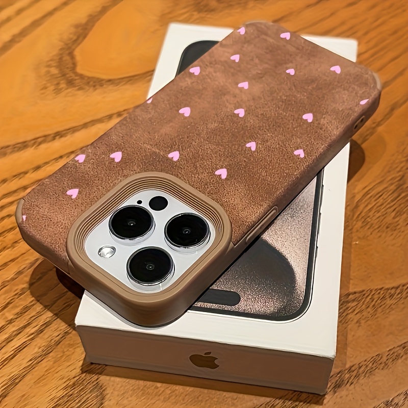 TEMU Pink Heart Sticker Phone Case, Stylish And Trendy, Perfect Gift For , , Shockproof Protection, , Compatible With