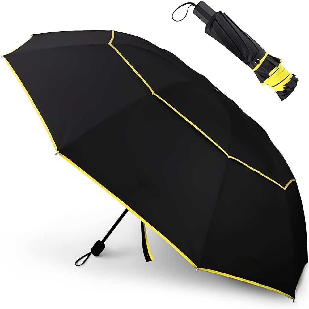 

Ebanku Upf 50+ Uv Protection Compact Golf Umbrella, 62 Inch Extra Large Oversize Double Canopy Vented Umbrella Windproof Waterproof For Men And Women