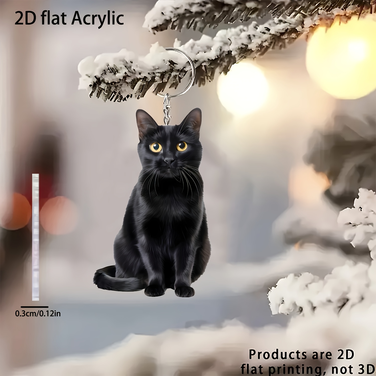 TEMU Portachiavi piatto 2D in acrilico ( con grandi ), Anello portachiavi - Ornamento personalizzato in acrilico, Ciondolo per Natale, Regalo per che