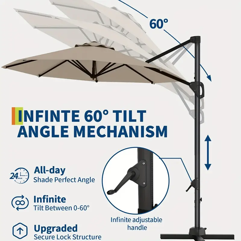 instructions 10feet patio umbrella ABCCANOPY Cantilever Umbrellas 10FT Orange Whats more 10ft outdoor cantilever umbrella patio