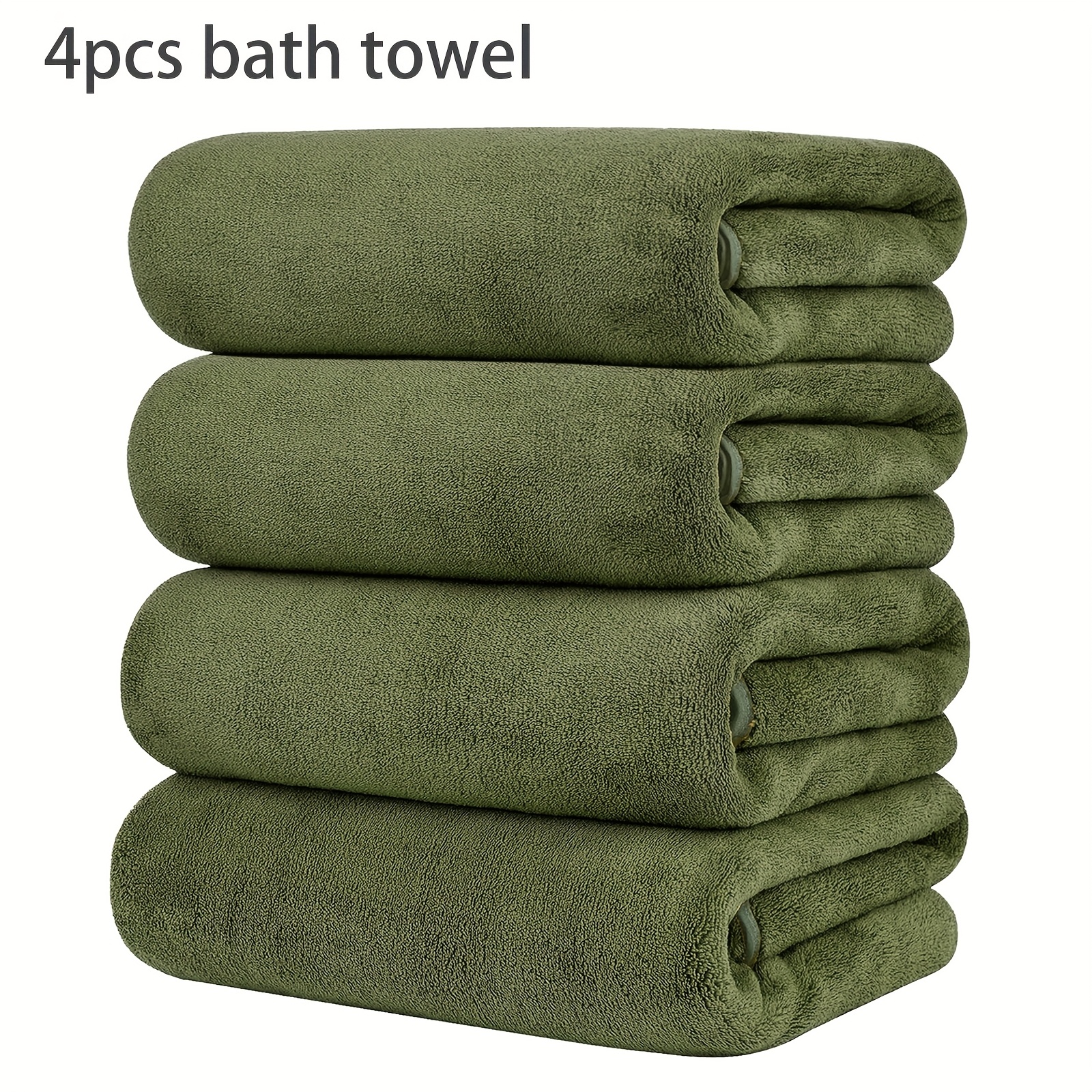 TEMU Set Of 4 Coral Fleece Towels, Highly Absorbent, Fast-drying, And The Skin For Your Bathroom