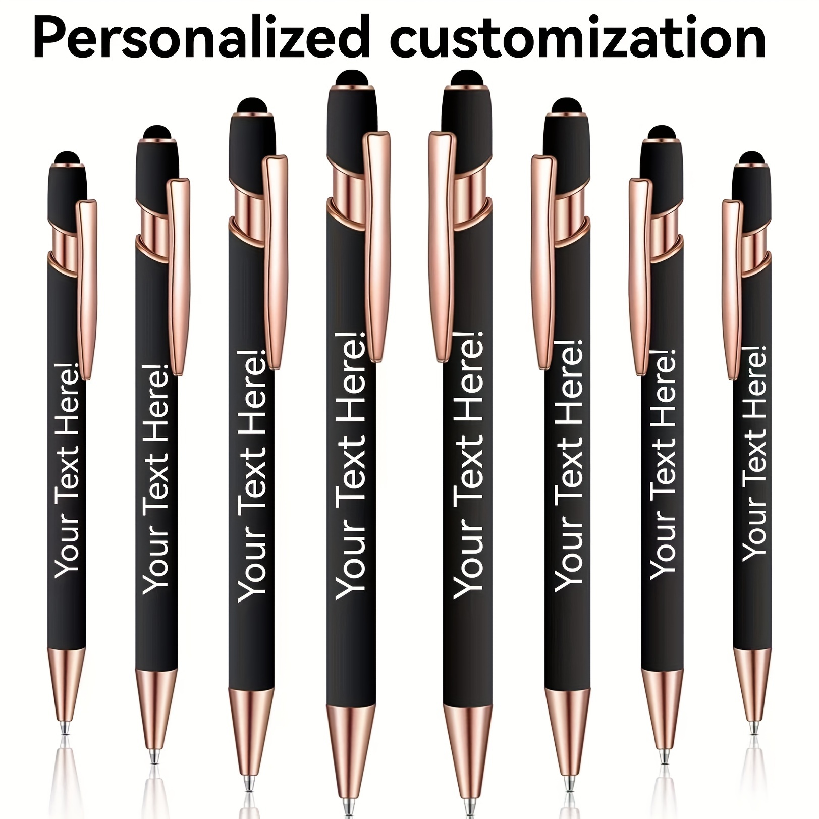 

Customized Pretty Cute 8-pack Ballpoint Pen 2 In 1 Stylus Retractable Ballpoint Pen With Stylus Tip, Metal Stylus Pen For Touch Screen, 1.0mm Black Ink (black)