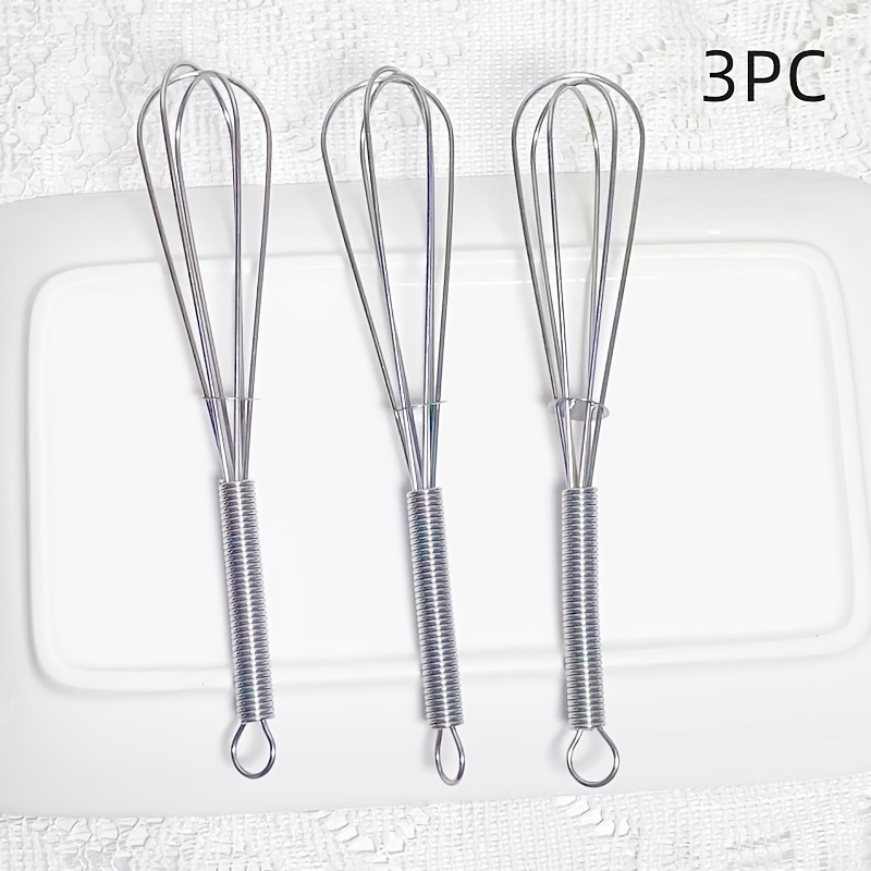 3pcs, Mini Egg Beater, Stainless Steel Eggbeater Egg Beater, Blender, Stirring And Stirring, Baking Tool, Kitchen Gadgets, Kitchen Additions